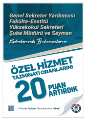 Özel Hizmet Tazminatı Oranlarında Artış